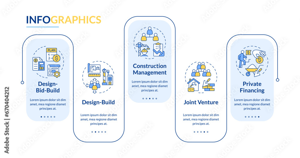 Poster 2d construction cost vector infographics template with thin linear icons concept, data visualization