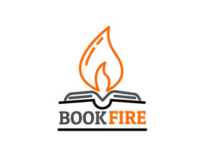 book fire line art industry logo icon symbol design template illustration inspiration