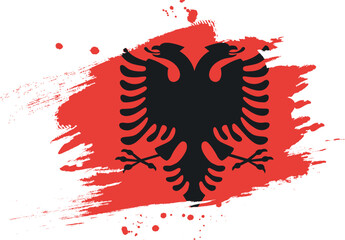 Paint brush on Flag of Albania 