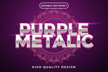editable 3d text effect metallic