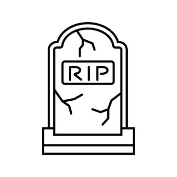 Grave Line Style in Design Icon
