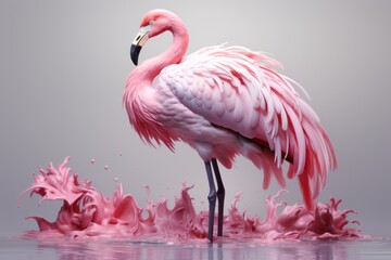 Majestic flamingo float in a regal pose, exuding elegance and grace, Generative AI