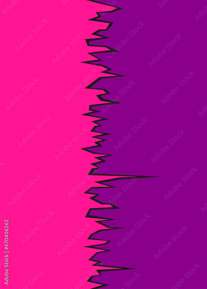 Poster two sided background separated with jagged line pattern and with some copy space area