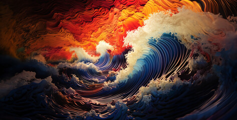 red and yellow abstract, sine wave visualizer beautiful vivid