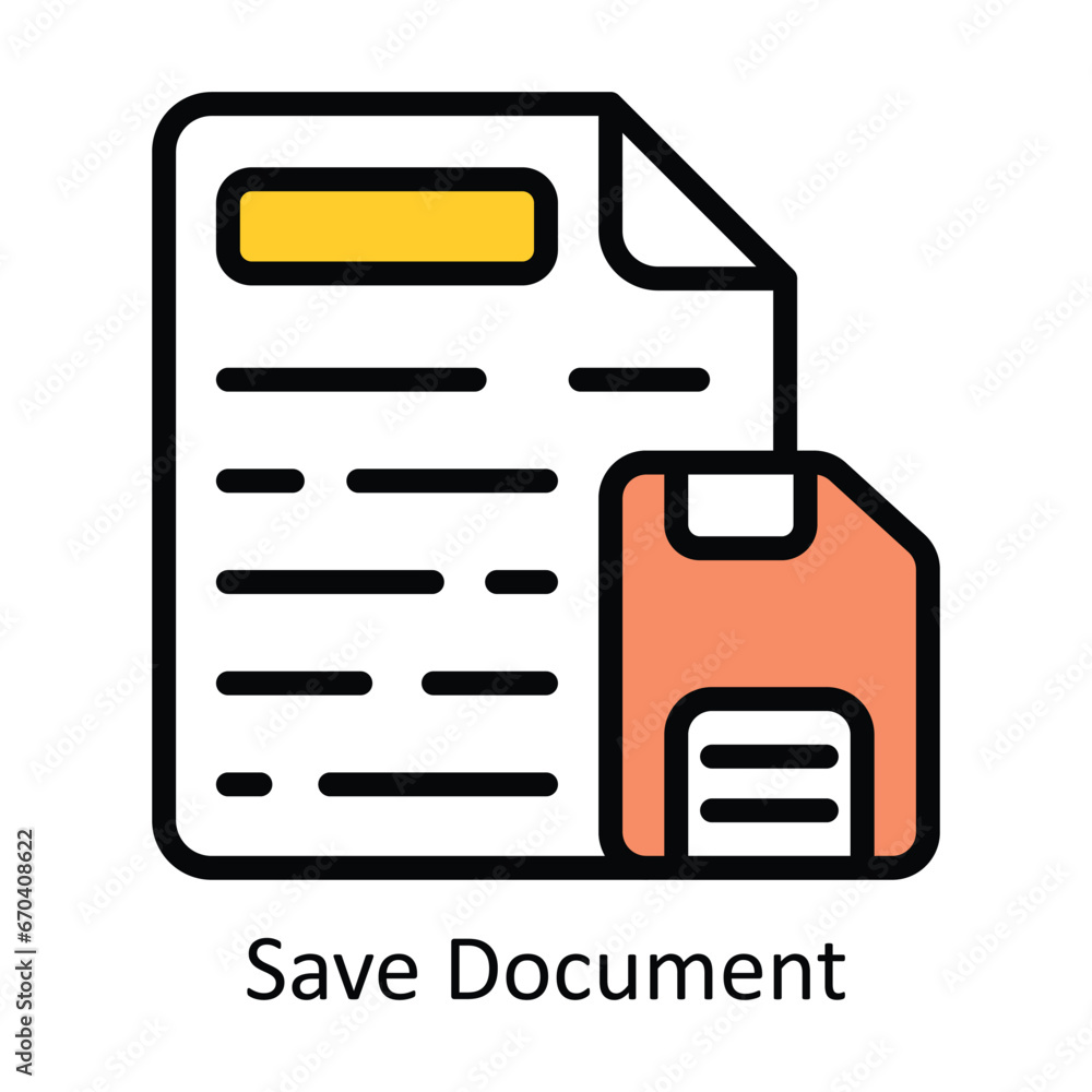 Poster save document vector filled outline design illustration. symbol on white background eps 10 file
