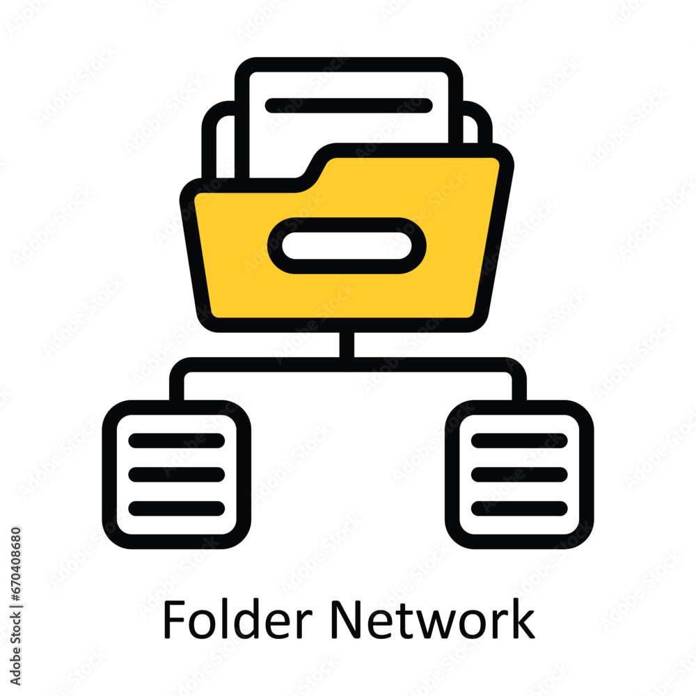Poster folder network vector filled outline design illustration. symbol on white background eps 10 file