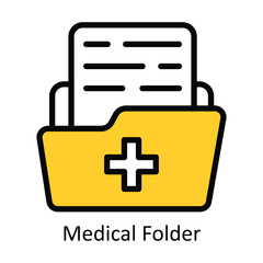 Medical Folder vector Filled outline Design illustration. Symbol on White background EPS 10 File 