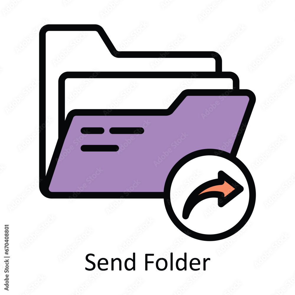Poster send folder vector filled outline design illustration. symbol on white background eps 10 file