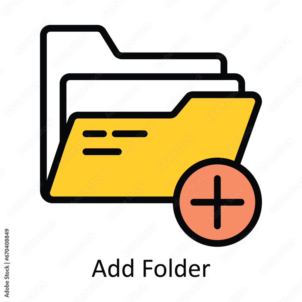Poster add folder vector filled outline design illustration. symbol on white background eps 10 file