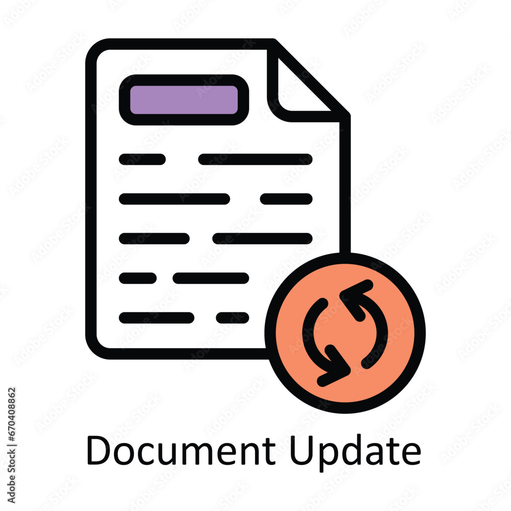 Poster document update vector filled outline design illustration. symbol on white background eps 10 file