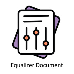Equalizer Document vector Filled outline Design illustration. Symbol on White background EPS 10 File 