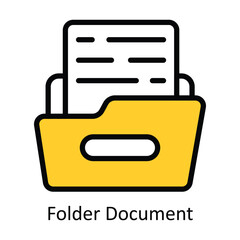 Folder Document vector Filled outline Design illustration. Symbol on White background EPS 10 File 