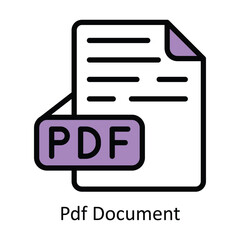 Pdf Document vector Filled outline Design illustration. Symbol on White background EPS 10 File 