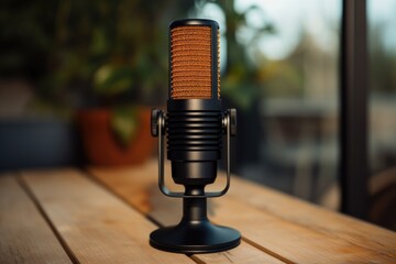 custom-designed microphone for podcast recording