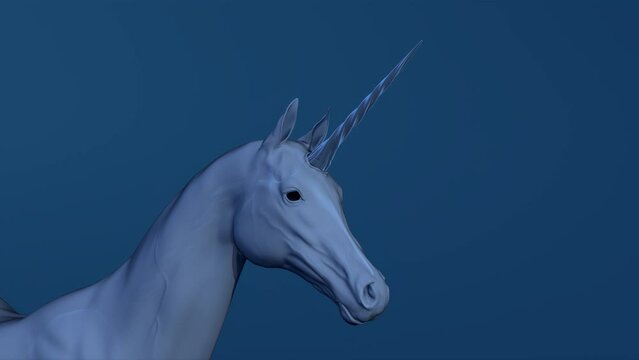 Unicorn X-ray concept. 3d render.