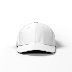 Fototapeta premium Mockup of front of white plain baseball cap isolated on white background