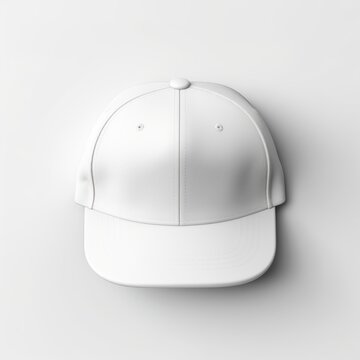 Mockup of front of white plain baseball cap isolated on grey background