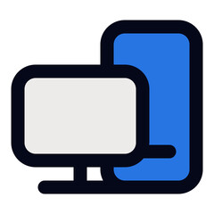 Desktop computer line icon