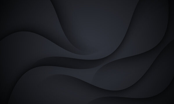 Abstract black background. Dynamic wave shape composition. Vector illustration	