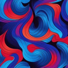 Wavy Psychedelic seamless pattern background. New Classics: Menswear Inspired concept. Geometric Wave Abstract Creative Motif. Repeat tiling rhythmic waves for fabric, wallpaper, wrapping, web, print.