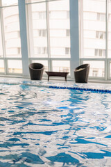 Fototapeta na wymiar swimming pool in the hotel