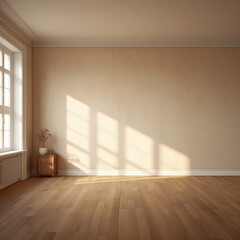Fototapeta na wymiar Empty room with white wall and window