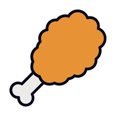 Fried chicken line icon