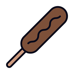 Corn dog line icon