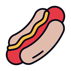 Hot dog line icon