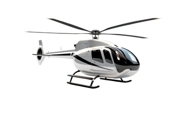 Contemporary Helicopter in Flight on Transparent Background