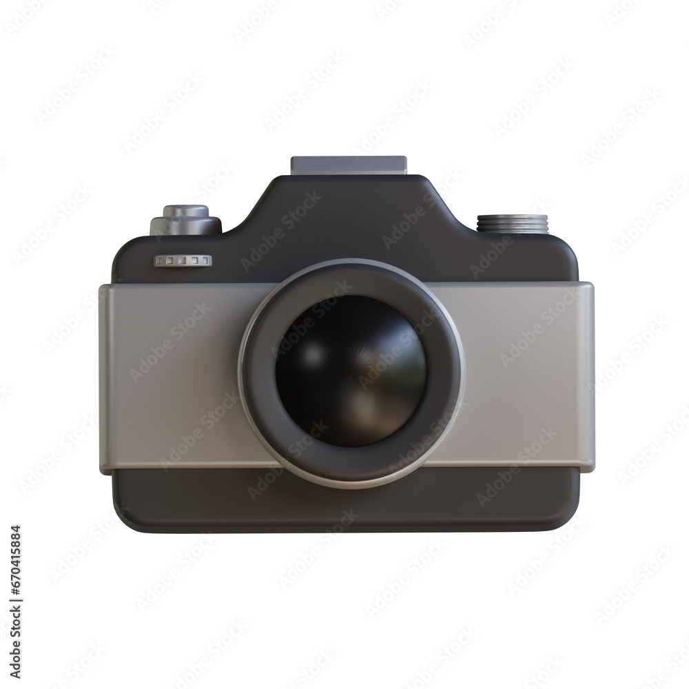Poster 3d model of camera. camera design in 3d. intriguing 3d model of camera. 3d illustration, 3d element,