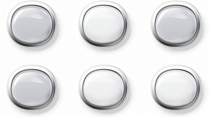 White glass buttons