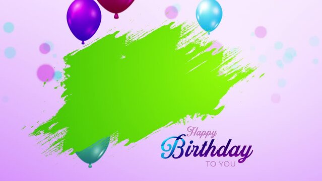 Flat image space and balloons birthday background