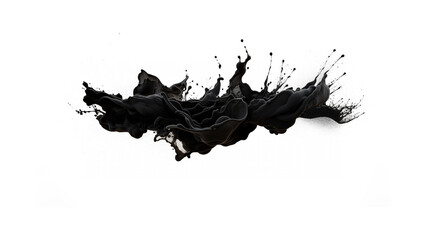 Obraz premium black liquid splash isolated on white background