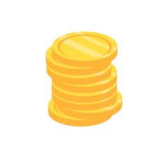 stack of golden coins. 3d empty gold coin