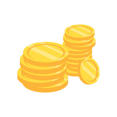 stack of golden coins. 3d empty gold coin