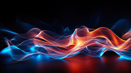 Glowing Smoky Waves Abstract Background