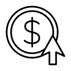 Pay per click line icon