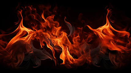 Fototapeta premium fire flame isolated on black background