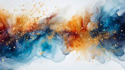 Sparkling Shimmering Color Ink Abstract Background 