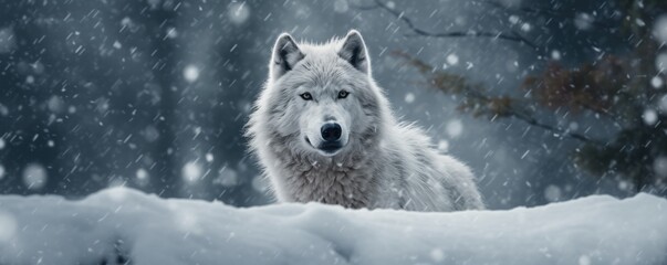 Striking Image Of White Wolf In The Snow