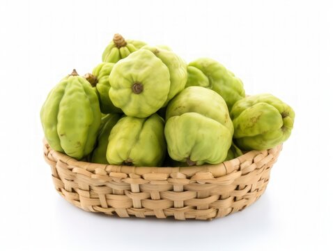 Fresh chayote isolated on white background