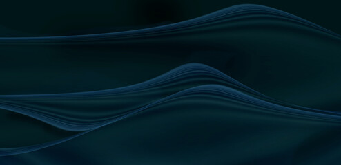 Blue waves on dark green vector background graphic design