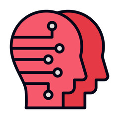 Digital twin line icon