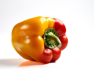 One sweet bell pepper isolated on white background
