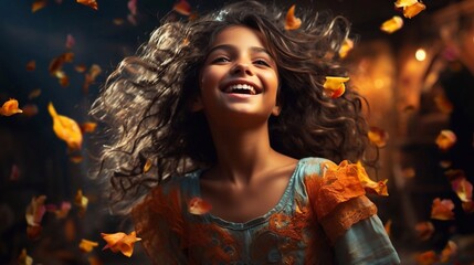 Portrait of beautiful indian girl with ai generation