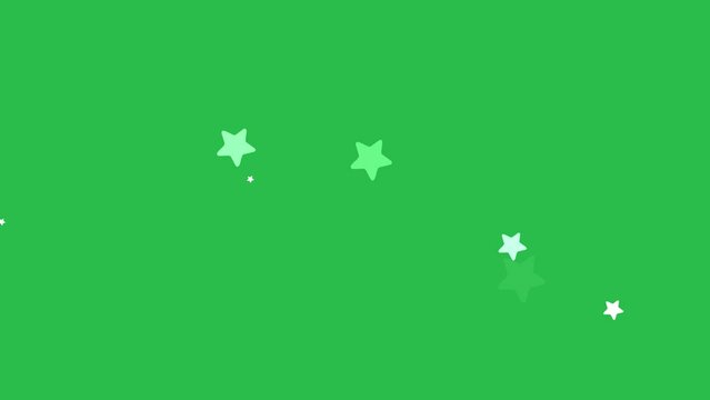 Moving stars motion graphic effects on green screen background. 