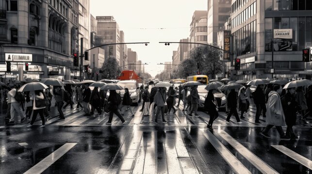 A glimpse of the citys hustle and bustle throught. AI generated