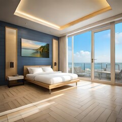 modern bedroom wiht a beatiful view