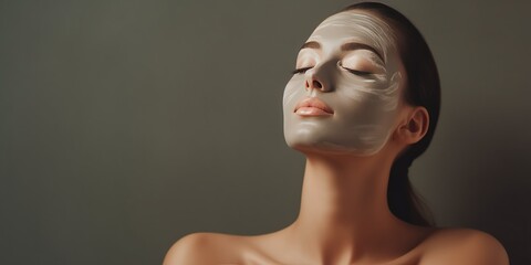 Woman With Closed Eyes And Facial Mask At Spa Mental Health And Relaxation